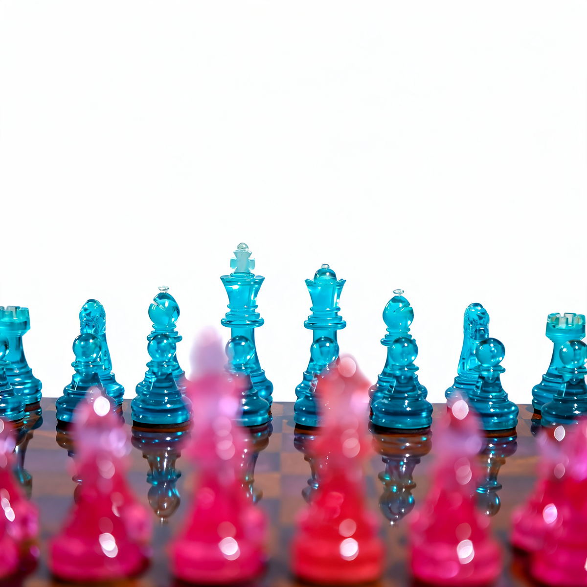 Granadas Rosé Royale Chess Set – Handmade Pink & White Wood & Resin Granadas.store