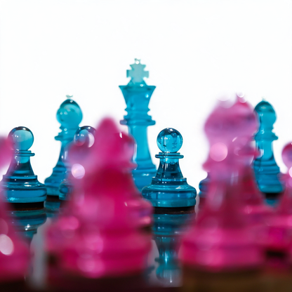 Granadas Rosé Royale Chess Set – Handmade Pink & White Wood & Resin Granadas.store