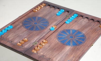 Granadas Backgammon Set – side angle showing the closed board case
