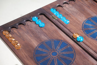 Granadas Backgammon Set – top-down view of the complete open board