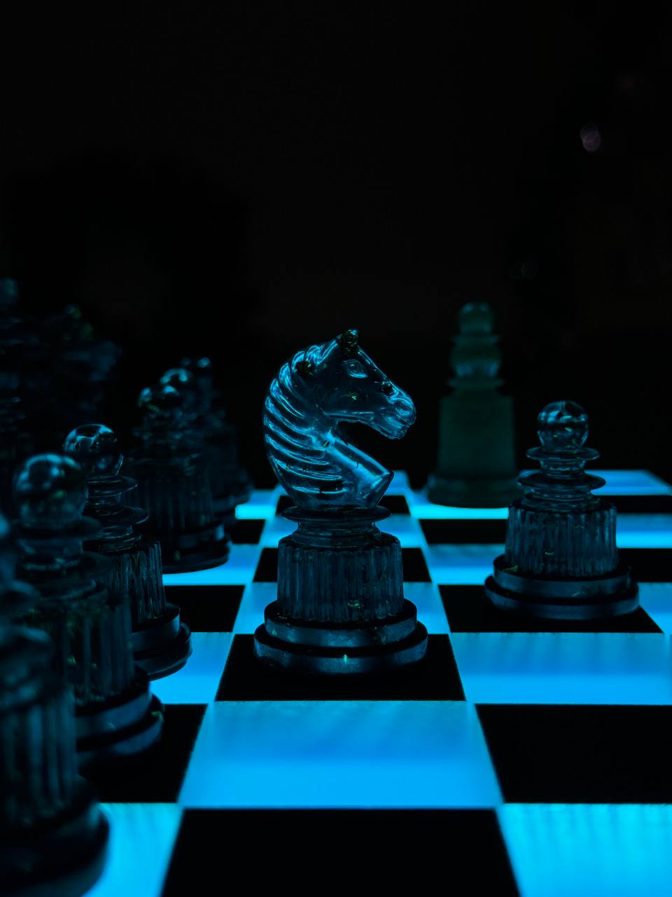 Matte blue chessmen Granadas.store