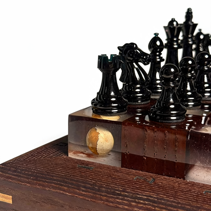 Granadas Space Chess Set – Handmade Wood & Resin with LED Backlight Granadas.store