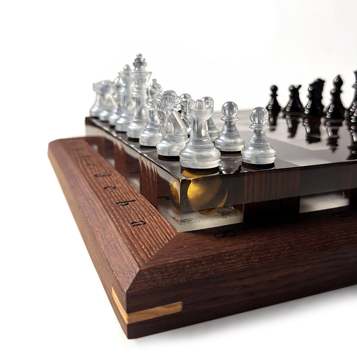 Granadas Space Chess Set – Handmade Wood & Resin with LED Backlight Granadas.store