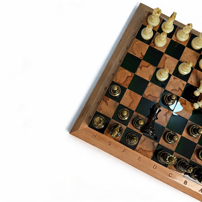 Emerald Elegance Handmade Chess Set | Green Wood & Epoxy Resin Granadas.store
