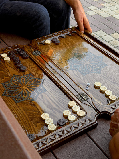 Ararat Heritage – Handcrafted Carved Wood & Epoxy Backgammon Set Granadas.store